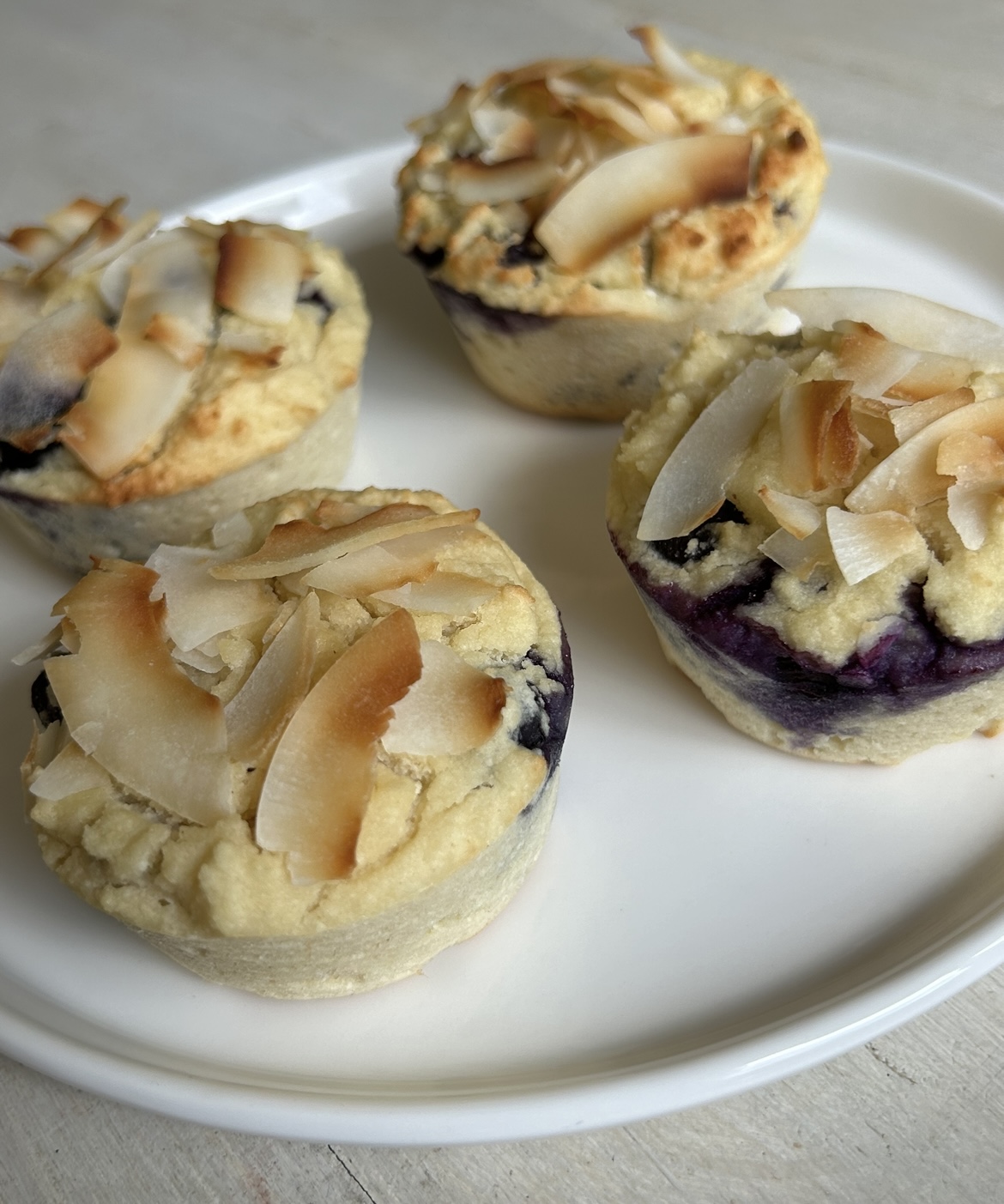 Muffins à la noix de coco et aux myrtilles